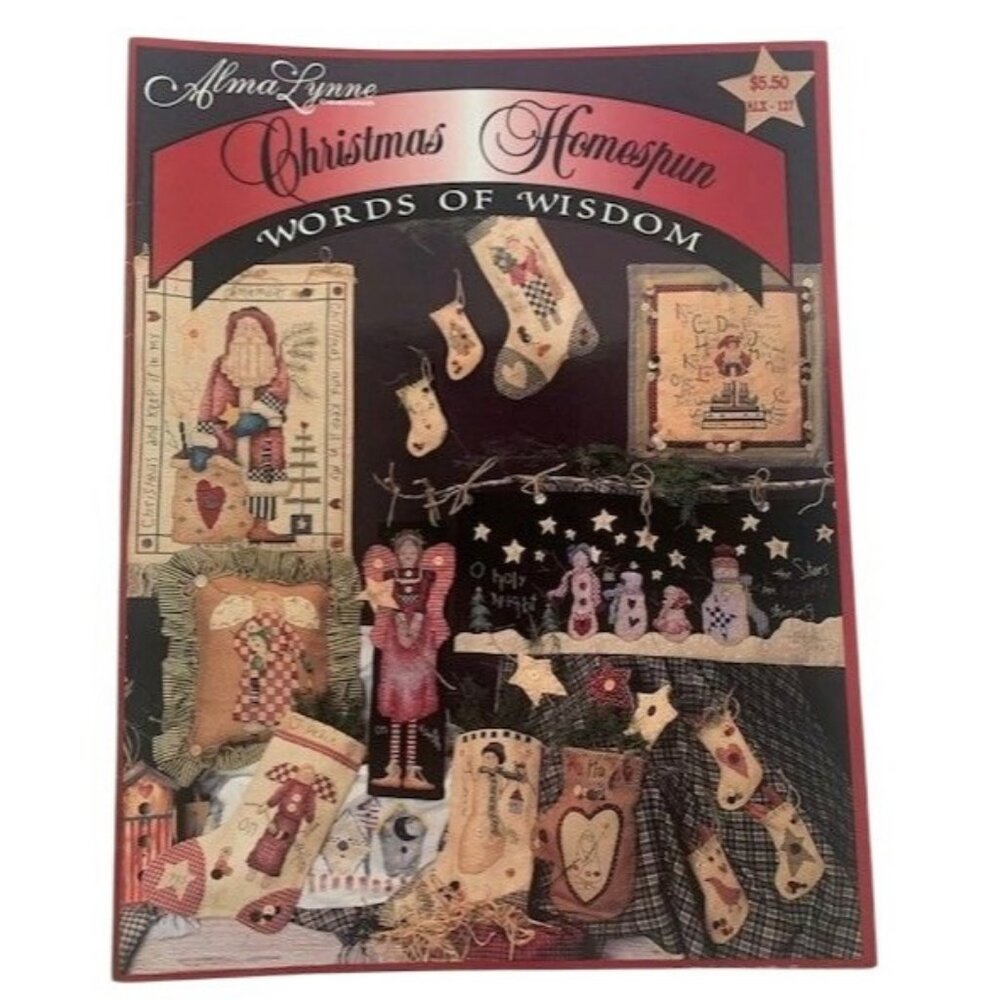 Alma Lynne Christmas Homespun Words of Wisdom Cross Stitch Pattern Book